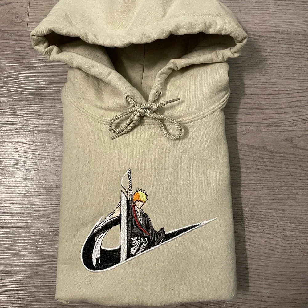 Ichigo kurosaki swoosh cream hoodie bleach anime - Picture 2 of 6